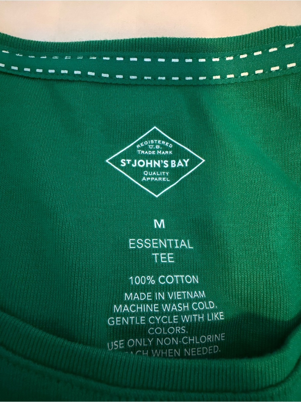 2 shirts. St. John's Bay Short Sleeve Crew Neck Top - Fuchsia & Green - Picture 4 of 8